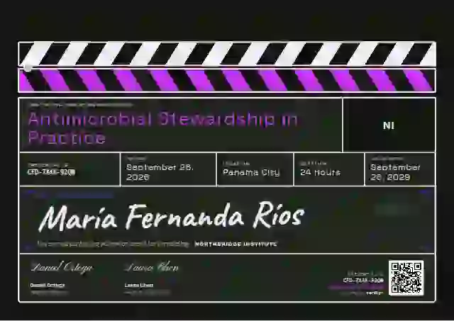 Clapperboard Orchid continuing education certificate template
