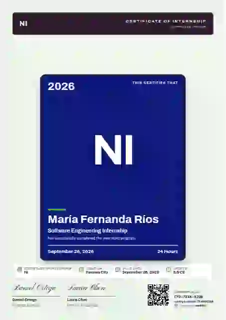 Periodic Tile Ultramarine internship certificate template