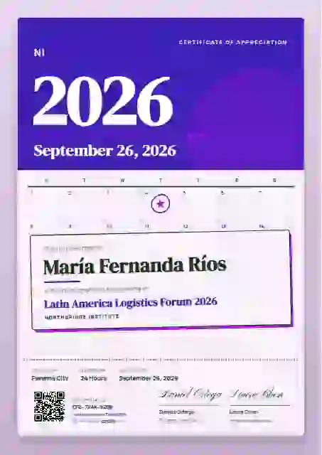 Plantilla de certificado Wall Calendar Violet de ponente de conferencia