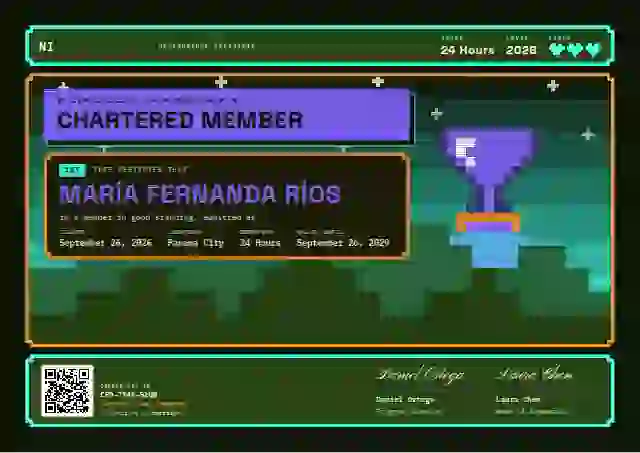 Plantilla de certificado Pixel Arcade Violet de membresía