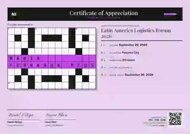 Plantilla de certificado Crossword Fern de ponente de conferencia