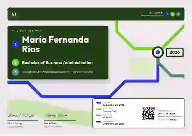 Plantilla de certificado Metro Map Ultramarine de diploma académico