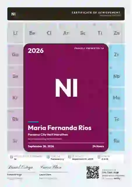 Plantilla de certificado Periodic Tile Raspberry de deportes