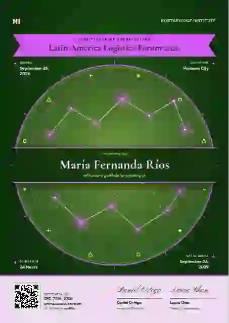 Plantilla de certificado Constellation Chart Orchid de ponente de conferencia