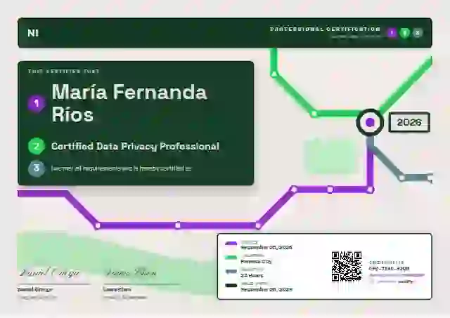 Metro Map Orchid professional certification certificate template