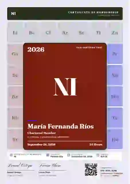 Periodic Tile Vermilion membership certificate template