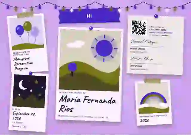 Polaroid Wall Violet volunteer appreciation certificate template