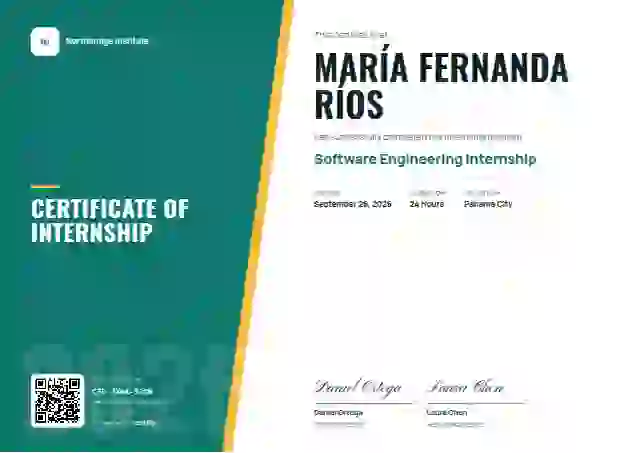 Plantilla de certificado Split Panel de pasantía