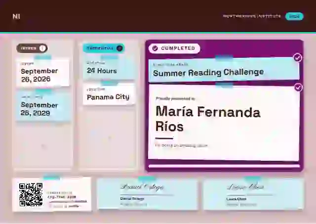 Kanban Board Fuchsia school and kids certificate template