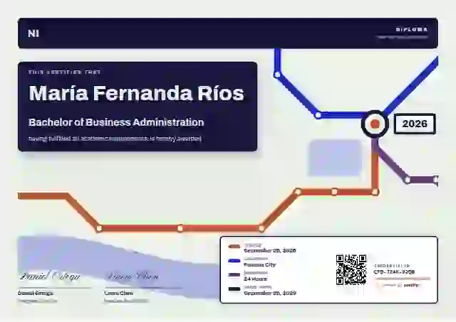 Metro Map Vermilion academic diploma certificate template