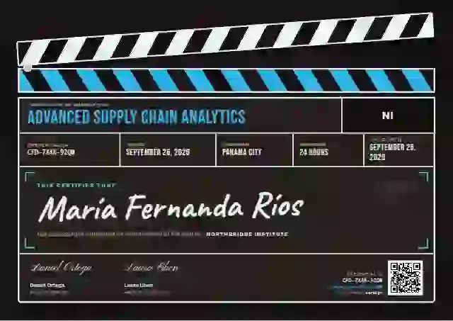 Clapperboard Cerulean course completion certificate template