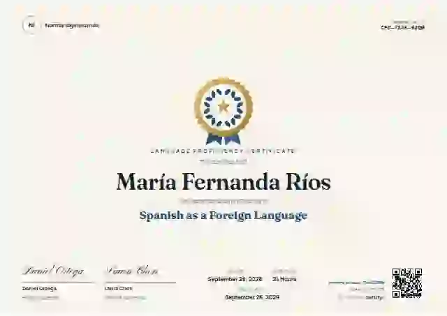 Plantilla de certificado Medallion de dominio de idiomas