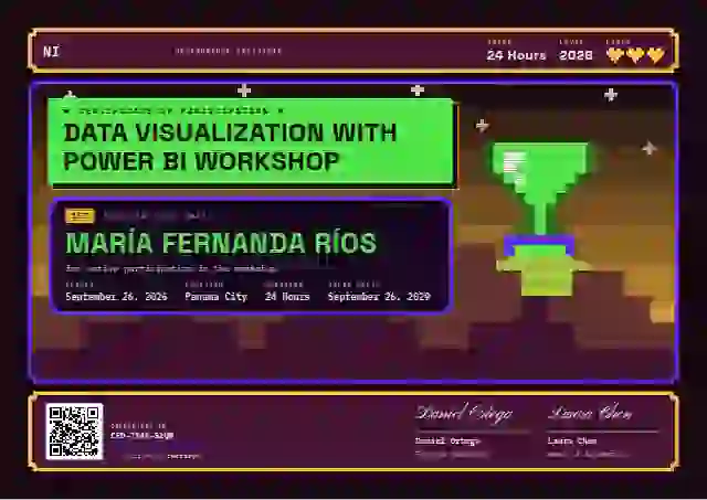 Pixel Arcade Meadow webinar and workshop certificate template