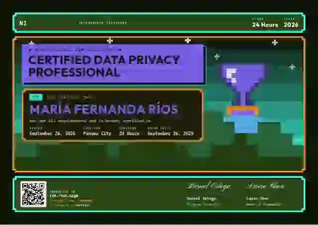 Plantilla de certificado Pixel Arcade Violet No Lives de certificación profesional