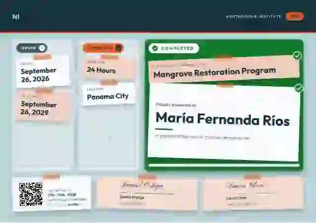 Plantilla de certificado Kanban Board Meadow Wilder Tilt de reconocimiento a voluntarios
