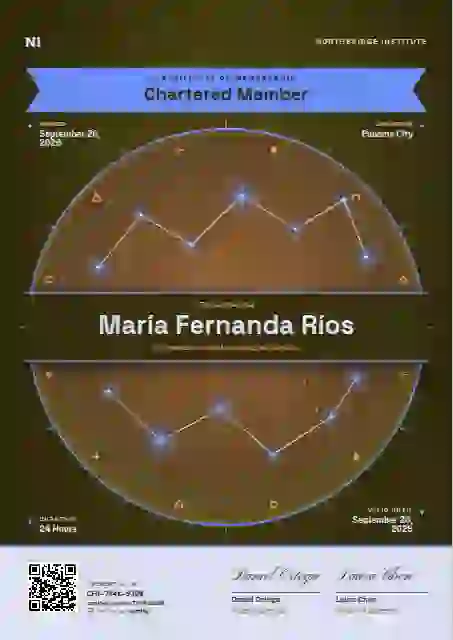 Plantilla de certificado Constellation Chart Sapphire No Ecliptic Ellipse de membresía