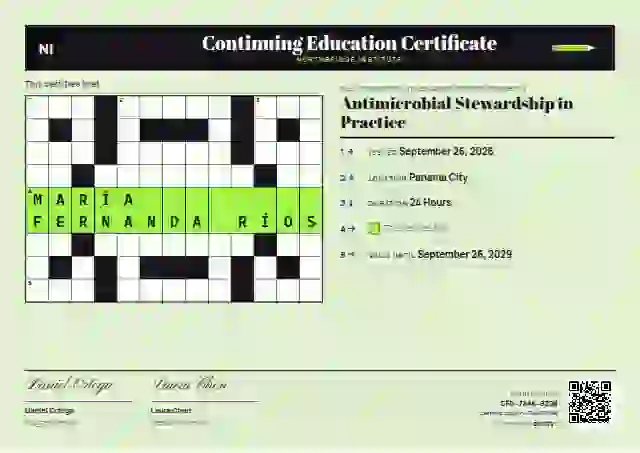 Crossword Violet No Grid Shadow continuing education certificate template