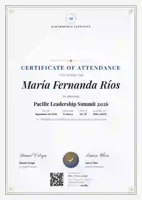 Portrait Classic Navy event attendance certificate template
