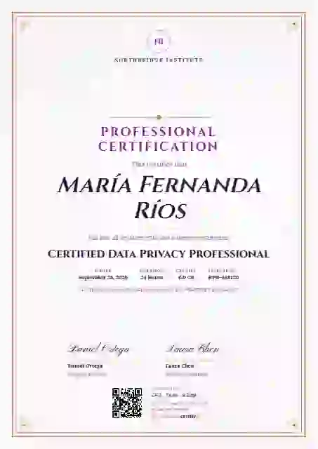 Portrait Classic Plum professional certification certificate template