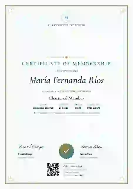 Portrait Classic Teal membership certificate template