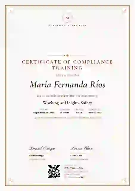 Portrait Classic Terracotta compliance and safety certificate template