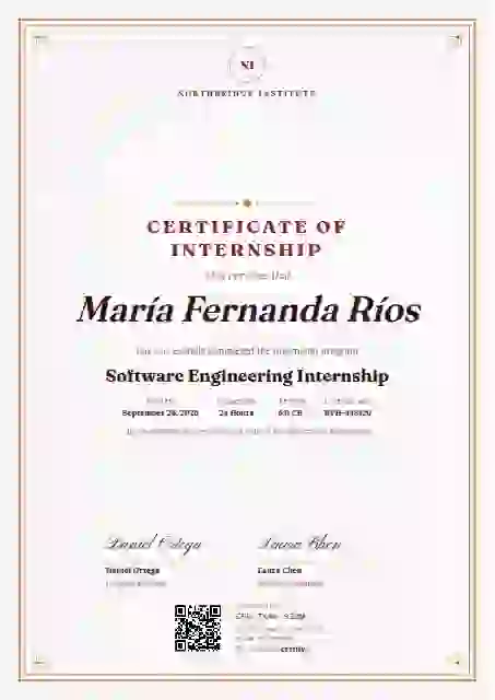 Portrait Classic Burgundy No Seal internship certificate template