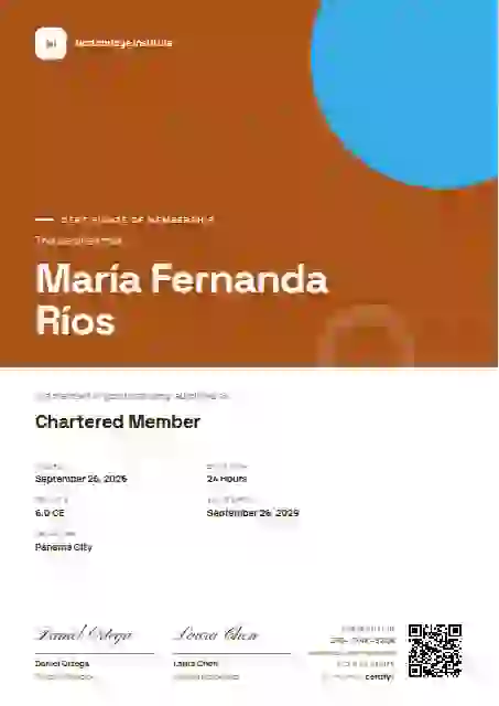 Portrait Modern Copper membership certificate template