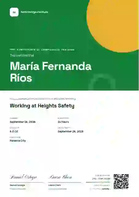 Portrait Modern Forest compliance and safety certificate template