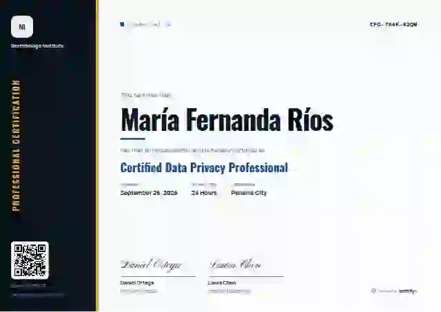 Vertical Sidebar Slate professional certification certificate template