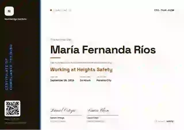 Vertical Sidebar Saffron compliance and safety certificate template