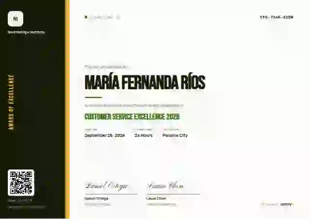 Vertical Sidebar Olive Bold Stripe awards and achievement certificate template
