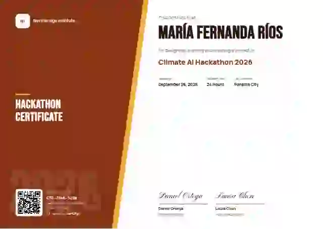 Plantilla de certificado Split Panel Terracotta de hackatón