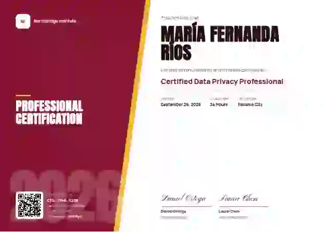 Split Panel Burgundy professional certification certificate template