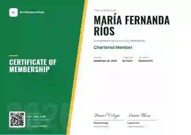 Split Panel Emerald membership certificate template