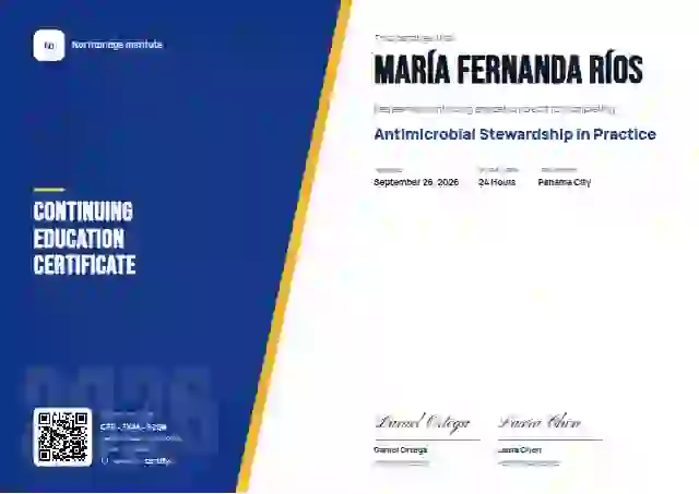 Split Panel Navy continuing education certificate template