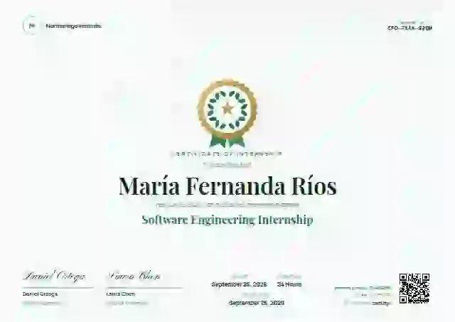 Medallion Emerald internship certificate template