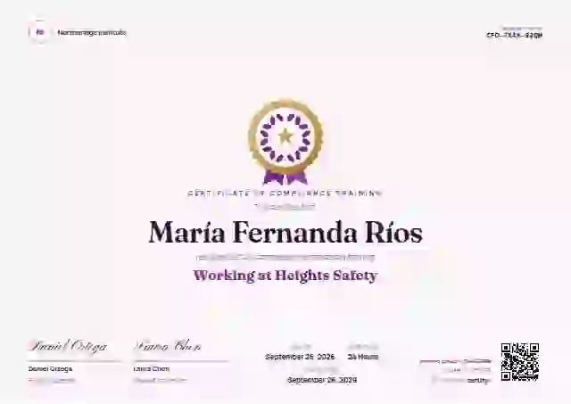 Medallion Plum compliance and safety certificate template