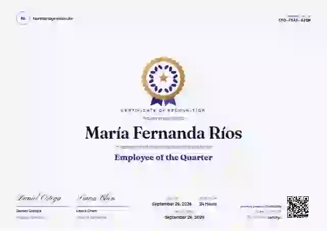 Medallion Indigo employee recognition certificate template