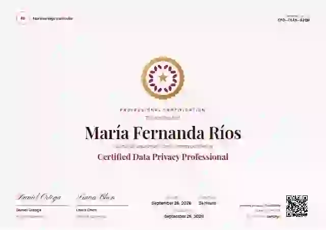 Medallion Rose professional certification certificate template
