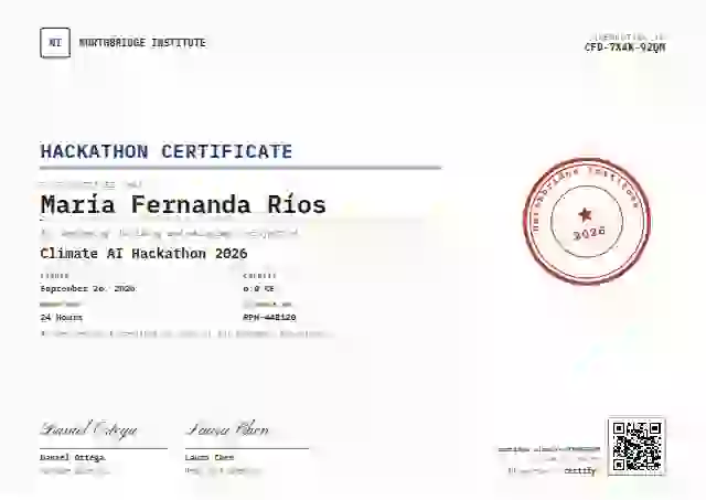Plantilla de certificado Rubber Stamp Red Ink de hackatón
