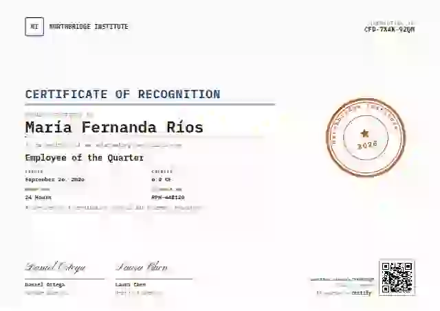 Rubber Stamp Orange Ink employee recognition certificate template
