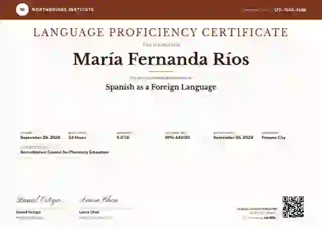 Diploma Subfields Terracotta language proficiency certificate template