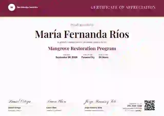 Triple Signature Rose volunteer appreciation certificate template