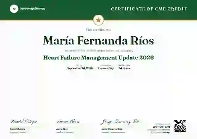 Triple Signature Forest healthcare and cme certificate template