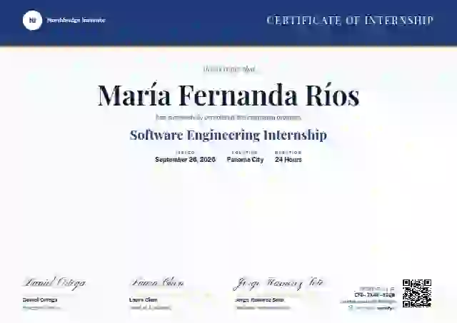 Triple Signature Navy internship certificate template