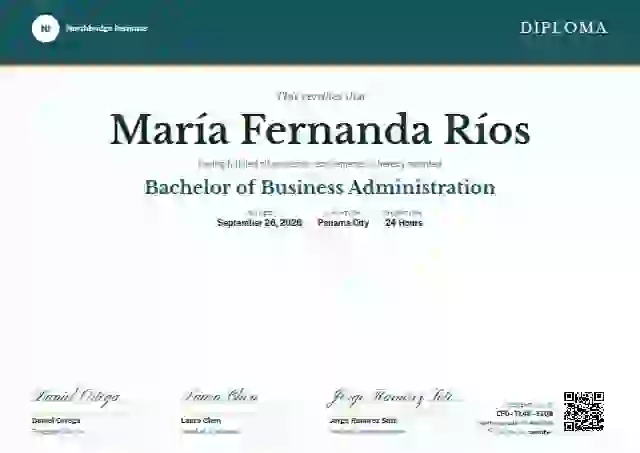 Triple Signature Teal academic diploma certificate template