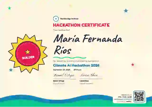 Plantilla de certificado Kids Achievement Sunny de hackatón