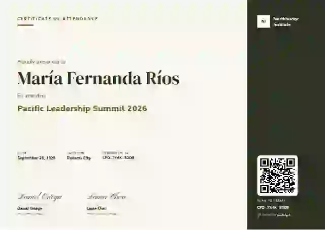 Prism event attendance certificate template