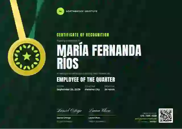 Sports Medal Green Lime employee recognition certificate template