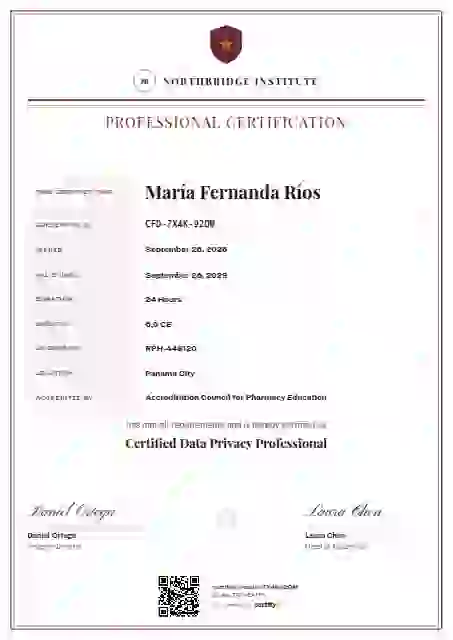 Civic Ledger Rose professional certification certificate template